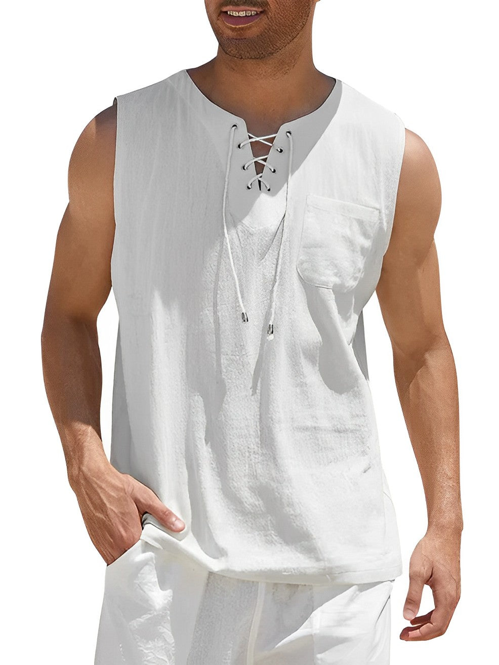 Miesten Tanktop Yksinkertainen Hengittävä Puuvilla