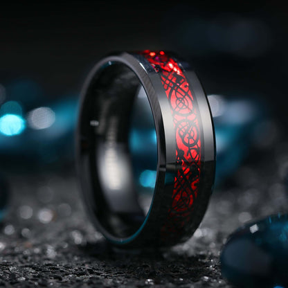 Hiilikuitu Celtic Dragon Ring