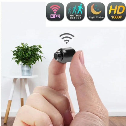 Kompakti Turvakamera 1080p HD Wifi Liiketunnistus Yövisio Kestävä Muovi