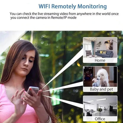 Kompakti Turvakamera 1080p HD Wifi Liiketunnistus Yövisio Kestävä Muovi