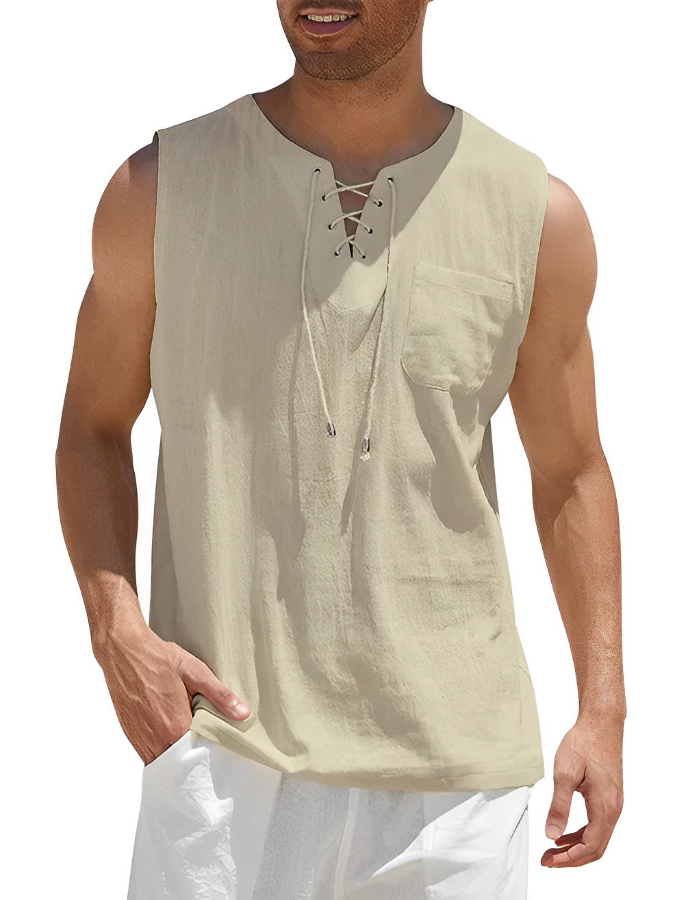 Miesten Tanktop Yksinkertainen Hengittävä Puuvilla