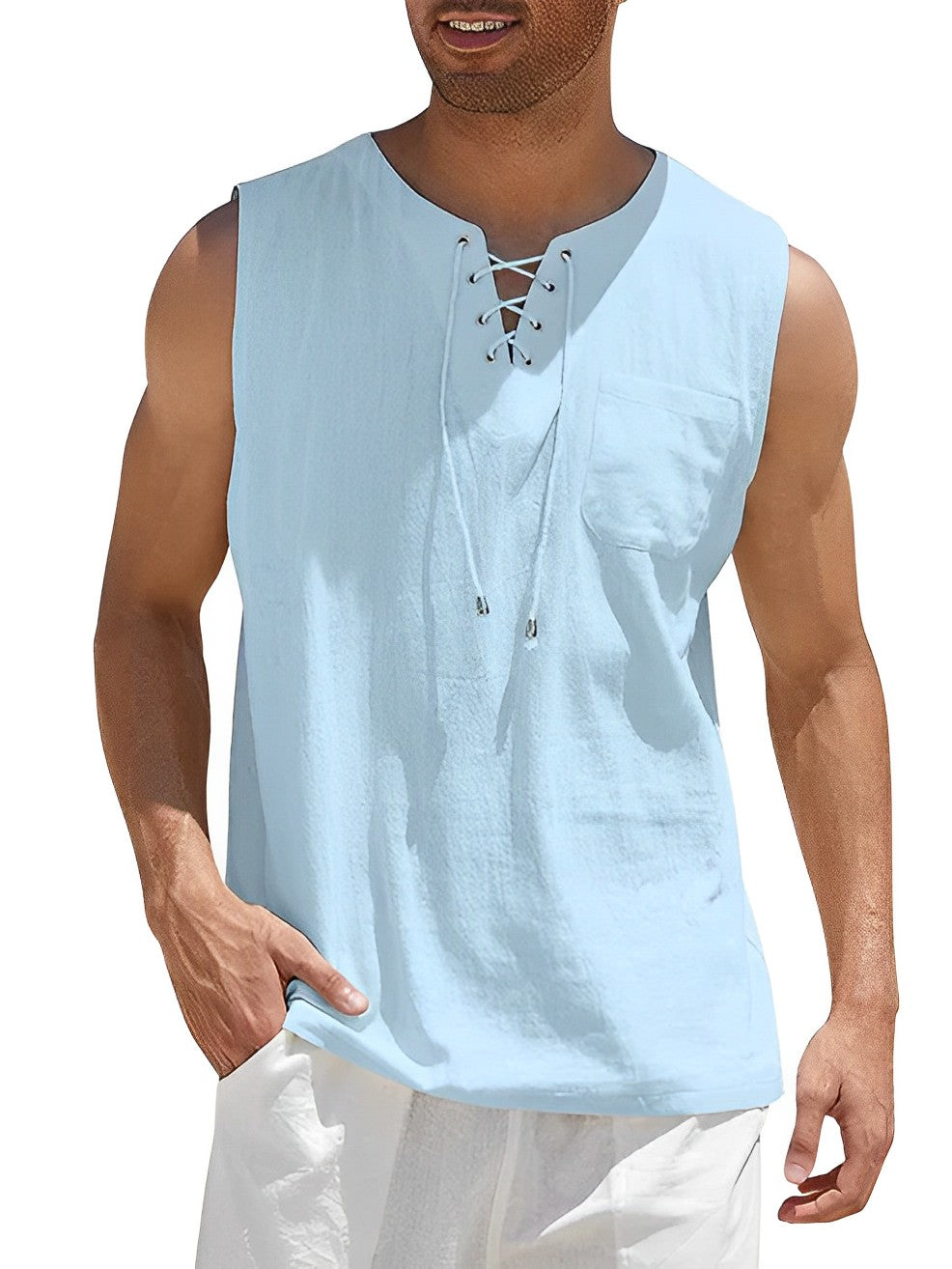 Miesten Tanktop Yksinkertainen Hengittävä Puuvilla