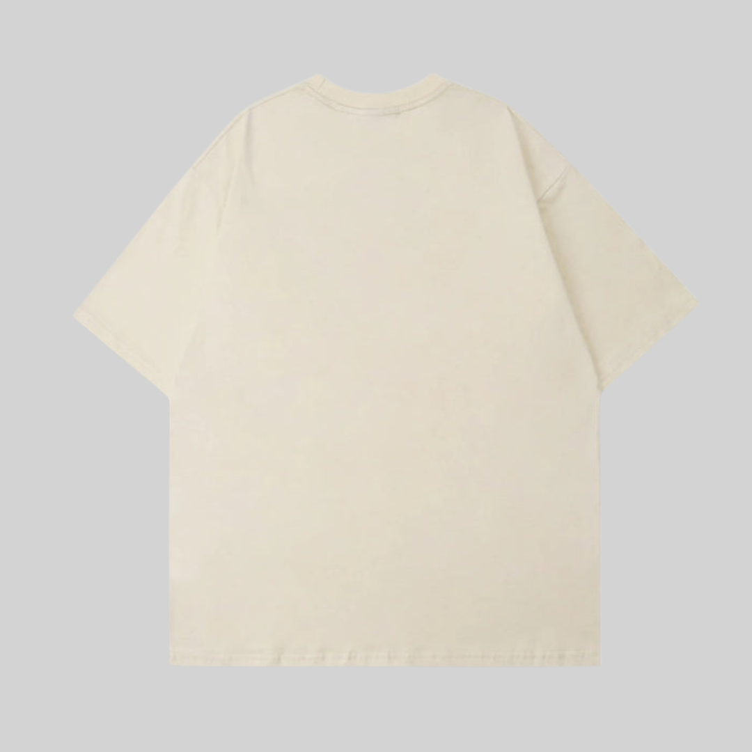 Miesten Ylisuuri T Paita Vintage Print 100% Puuvilla