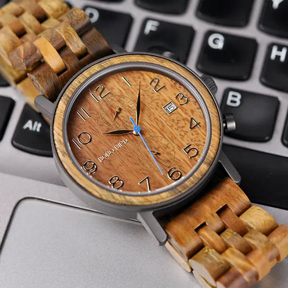 Miesten puinen ja teräs Luxury Watch