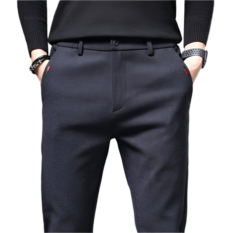 Miesten slim fit -puuvillahousut
