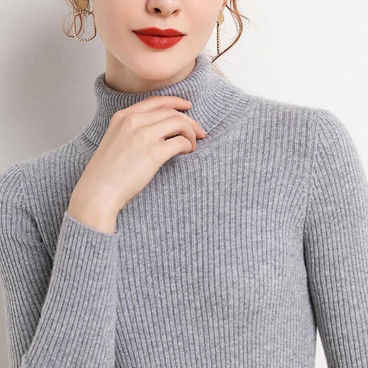 Naisten Kashmir Turtleneck Villapaita