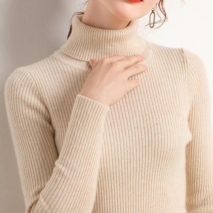 Naisten Kashmir Turtleneck Villapaita
