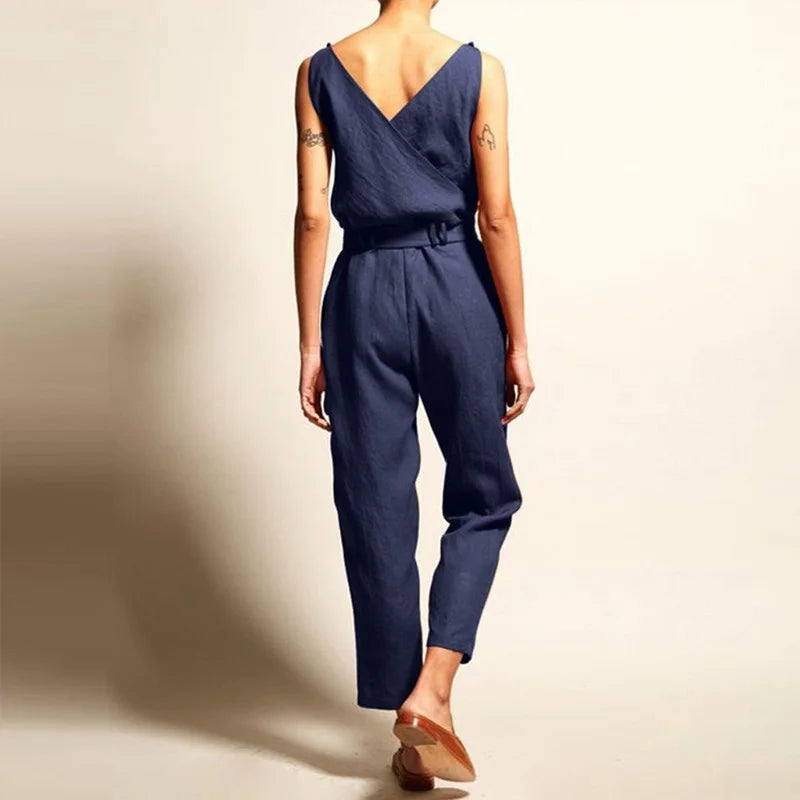 Naisten Linnen Jumpsuit Mukava ja Tyylikäs