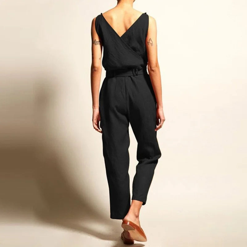 Naisten Linnen Jumpsuit Mukava ja Tyylikäs