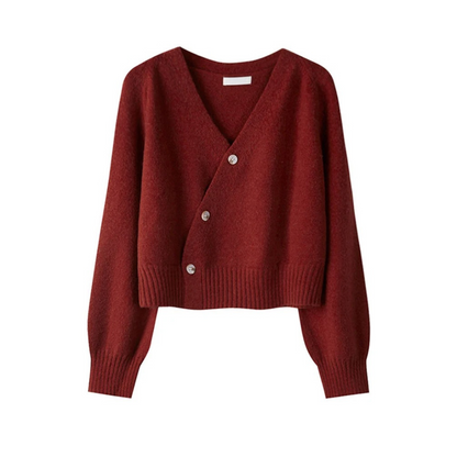 Naisten V-kaula-aukkoinen Skew Knot Cardigan
