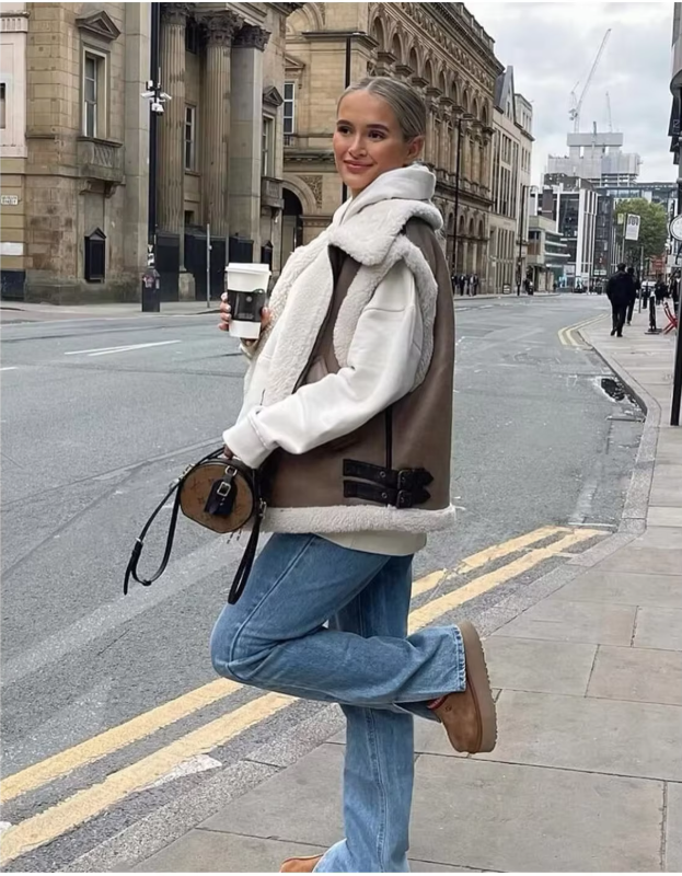 Naisten hihaton Fleece Tank Top