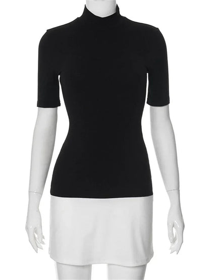 Naisten kontrastinen patchwork-bodycon-minimekko