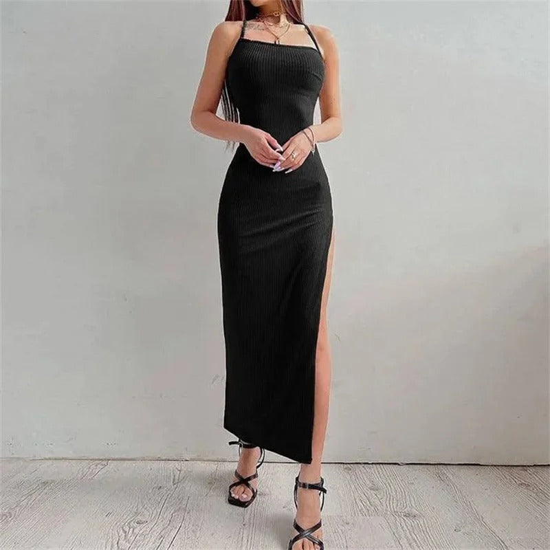 Naisten selkätön Halter kaula Bodycon mekko