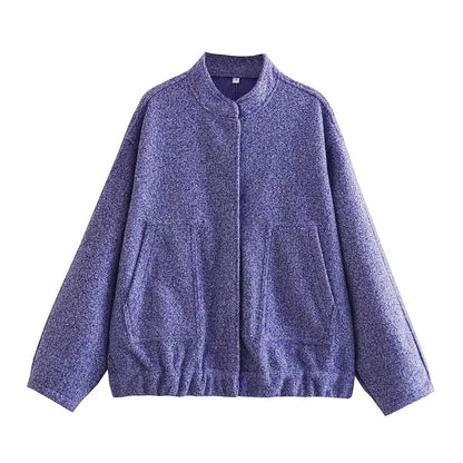 Naisten tweed ylimitoitettu bomber-takki