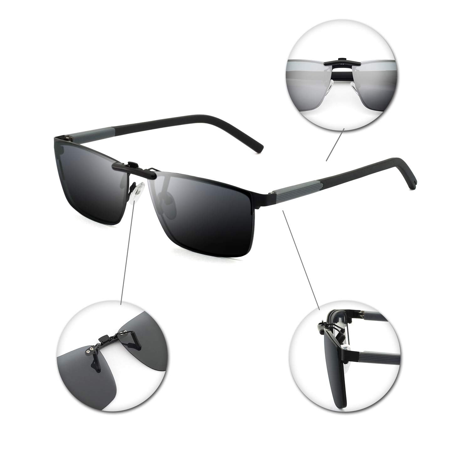 Polarisoidut clip-on-aurinkolasit