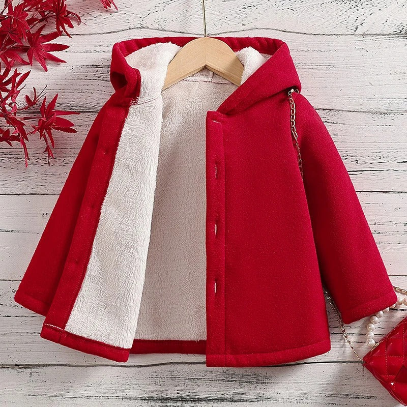 Tytön paksu fleece talvitakki