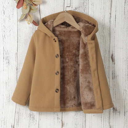 Tytön paksu fleece talvitakki