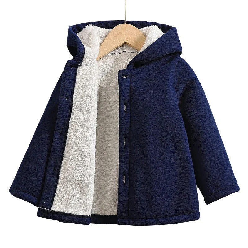 Tytön paksu fleece talvitakki