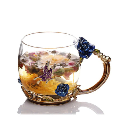Ylellinen Blue Rose Crystal muki